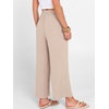 image:imageANRABESS Women Wide Leg Pants Summer Palazzo High Waisted Casual Loose Lounge Flowy Capri Cropped Beach Trousers Work OutfitsParchment
