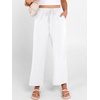 image:imageANRABESS Women Wide Leg Pants Summer Palazzo High Waisted Casual Loose Lounge Flowy Capri Cropped Beach Trousers Work OutfitsWhite