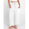 image:imageANRABESS Women Wide Leg Pants Summer Palazzo High Waisted Casual Loose Lounge Flowy Capri Cropped Beach Trousers Work OutfitsWhite