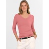 image:imageANRABESS Womens 34 Length Sleeve Ribbed Knit TopsampShirts V Neck Slim Fit Soft Medium Stretch Summer Casual Basic OutfitsCoral Pink