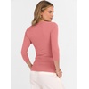 image:imageANRABESS Womens 34 Length Sleeve Ribbed Knit TopsampShirts V Neck Slim Fit Soft Medium Stretch Summer Casual Basic OutfitsCoral Pink