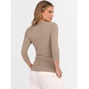 image:imageANRABESS Womens 34 Length Sleeve Ribbed Knit TopsampShirts V Neck Slim Fit Soft Medium Stretch Summer Casual Basic OutfitsLight Camel