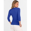 image:imageANRABESS Womens 34 Length Sleeve Ribbed Knit TopsampShirts V Neck Slim Fit Soft Medium Stretch Summer Casual Basic OutfitsRoyal Blue