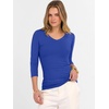 image:imageANRABESS Womens 34 Length Sleeve Ribbed Knit TopsampShirts V Neck Slim Fit Soft Medium Stretch Summer Casual Basic OutfitsRoyal Blue