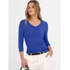 image:imageANRABESS Womens 34 Length Sleeve Ribbed Knit TopsampShirts V Neck Slim Fit Soft Medium Stretch Summer Casual Basic OutfitsRoyal Blue