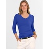 image:imageANRABESS Womens 34 Length Sleeve Ribbed Knit TopsampShirts V Neck Slim Fit Soft Medium Stretch Summer Casual Basic OutfitsRoyal Blue