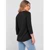 image:imageANRABESS Womens 34 Sleeve Length Waffle Knit Tops Dressy Casual V Neck Button Henley Shirts 2026 Spring Basic Tee ClothesBlack