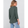 image:imageANRABESS Womens 34 Sleeve Length Waffle Knit Tops Dressy Casual V Neck Button Henley Shirts 2026 Spring Basic Tee ClothesDeep Army Green