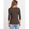 image:imageANRABESS Womens 34 Sleeve Scoop Neck Tops Ribbed Knit Slim Fitted Casual Basic Tee Shirts 2026 Fall Trendy Going Out TShirtCoffee