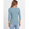 image:imageANRABESS Womens 34 Sleeve Scoop Neck Tops Ribbed Knit Slim Fitted Casual Basic Tee Shirts 2026 Fall Trendy Going Out TShirtGrey Blue