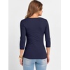 image:imageANRABESS Womens 34 Sleeve Scoop Neck Tops Ribbed Knit Slim Fitted Casual Basic Tee Shirts 2026 Fall Trendy Going Out TShirtNavy Blue