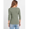 image:imageANRABESS Womens 34 Sleeve Scoop Neck Tops Ribbed Knit Slim Fitted Casual Basic Tee Shirts 2026 Fall Trendy Going Out TShirtSage Green