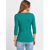 image:imageANRABESS Womens 34 Sleeve Scoop Neck Tops Ribbed Knit Slim Fitted Casual Basic Tee Shirts 2026 Fall Trendy Going Out TShirtTeal