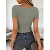 image:imageANRABESS Womens Boat Neck Short Sleeve Top Ribbed Knit Fitted T Shirts AllDay Comfy for Work Daily amp Summer Tee ShirtsSage Green