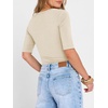 image:imageANRABESS Womens Half Sleeve Tops Square Neck Slim Fit TShirt Summer 2026 Fashion Casual Basic Tee Shirts Spring Work OutfitsParchment