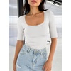 image:imageANRABESS Womens Half Sleeve Tops Square Neck Slim Fit TShirt Summer 2026 Fashion Casual Basic Tee Shirts Spring Work OutfitsWhite