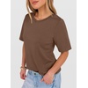image:imageANRABESS Womens Half Sleeve Tops Summer Basic Tee Crew Neck Casual Soft WrinkleFree Fabric TShirts 2026 Trendy ClothesBrown