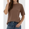 image:imageANRABESS Womens Half Sleeve Tops Summer Basic Tee Crew Neck Casual Soft WrinkleFree Fabric TShirts 2026 Trendy ClothesBrown
