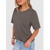 image:imageANRABESS Womens Half Sleeve Tops Summer Basic Tee Crew Neck Casual Soft WrinkleFree Fabric TShirts 2026 Trendy ClothesCoffee Grey