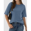 image:imageANRABESS Womens Half Sleeve Tops Summer Basic Tee Crew Neck Casual Soft WrinkleFree Fabric TShirts 2026 Trendy ClothesGrey Blue