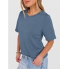 image:imageANRABESS Womens Half Sleeve Tops Summer Basic Tee Crew Neck Casual Soft WrinkleFree Fabric TShirts 2026 Trendy ClothesGrey Blue