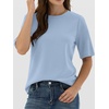 image:imageANRABESS Womens Half Sleeve Tops Summer Basic Tee Crew Neck Casual Soft WrinkleFree Fabric TShirts 2026 Trendy ClothesLight Blue