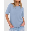 image:imageANRABESS Womens Half Sleeve Tops Summer Basic Tee Crew Neck Casual Soft WrinkleFree Fabric TShirts 2026 Trendy ClothesLight Blue