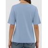 image:imageANRABESS Womens Half Sleeve Tops Summer Basic Tee Crew Neck Casual Soft WrinkleFree Fabric TShirts 2026 Trendy ClothesLight Blue