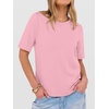 image:imageANRABESS Womens Half Sleeve Tops Summer Basic Tee Crew Neck Casual Soft WrinkleFree Fabric TShirts 2026 Trendy ClothesPink