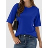 image:imageANRABESS Womens Half Sleeve Tops Summer Basic Tee Crew Neck Casual Soft WrinkleFree Fabric TShirts 2026 Trendy ClothesRoyal Blue