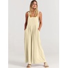 image:imageANRABESS Womens Jumpsuits Overalls Linen Wide Leg Jumpers Casual Summer Fall Outfits 2026 Beach Vacation Clothes with PocketsApricot