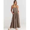 image:imageANRABESS Womens Jumpsuits Overalls Linen Wide Leg Jumpers Casual Summer Fall Outfits 2026 Beach Vacation Clothes with PocketsBrown