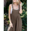 image:imageANRABESS Womens Jumpsuits Overalls Linen Wide Leg Jumpers Casual Summer Fall Outfits 2026 Beach Vacation Clothes with PocketsBrown