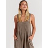 image:imageANRABESS Womens Jumpsuits Overalls Linen Wide Leg Jumpers Casual Summer Fall Outfits 2026 Beach Vacation Clothes with PocketsBrown