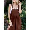 image:imageANRABESS Womens Jumpsuits Overalls Linen Wide Leg Jumpers Casual Summer Fall Outfits 2026 Beach Vacation Clothes with PocketsDark Brown