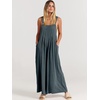 image:imageANRABESS Womens Jumpsuits Overalls Linen Wide Leg Jumpers Casual Summer Fall Outfits 2026 Beach Vacation Clothes with PocketsDark Grey