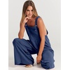 image:imageANRABESS Womens Jumpsuits Overalls Linen Wide Leg Jumpers Casual Summer Fall Outfits 2026 Beach Vacation Clothes with PocketsDeep Blue