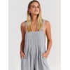 image:imageANRABESS Womens Jumpsuits Overalls Linen Wide Leg Jumpers Casual Summer Fall Outfits 2026 Beach Vacation Clothes with PocketsGrey