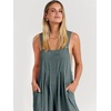 image:imageANRABESS Womens Jumpsuits Overalls Linen Wide Leg Jumpers Casual Summer Fall Outfits 2026 Beach Vacation Clothes with PocketsGrey Blue
