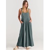 image:imageANRABESS Womens Jumpsuits Overalls Linen Wide Leg Jumpers Casual Summer Fall Outfits 2026 Beach Vacation Clothes with PocketsGrey Blue