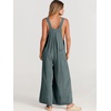 image:imageANRABESS Womens Jumpsuits Overalls Linen Wide Leg Jumpers Casual Summer Fall Outfits 2026 Beach Vacation Clothes with PocketsGrey Blue