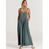 image:imageANRABESS Womens Jumpsuits Overalls Linen Wide Leg Jumpers Casual Summer Fall Outfits 2026 Beach Vacation Clothes with PocketsGrey Blue
