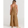 image:imageANRABESS Womens Jumpsuits Overalls Linen Wide Leg Jumpers Casual Summer Fall Outfits 2026 Beach Vacation Clothes with PocketsKhaki