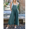 image:imageANRABESS Womens Jumpsuits Overalls Linen Wide Leg Jumpers Casual Summer Fall Outfits 2026 Beach Vacation Clothes with PocketsLake