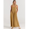 image:imageANRABESS Womens Jumpsuits Overalls Linen Wide Leg Jumpers Casual Summer Fall Outfits 2026 Beach Vacation Clothes with PocketsLight Yellow