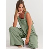image:imageANRABESS Womens Jumpsuits Overalls Linen Wide Leg Jumpers Casual Summer Fall Outfits 2026 Beach Vacation Clothes with PocketsPea Green