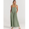 image:imageANRABESS Womens Jumpsuits Overalls Linen Wide Leg Jumpers Casual Summer Fall Outfits 2026 Beach Vacation Clothes with PocketsPea Green