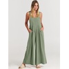 image:imageANRABESS Womens Jumpsuits Overalls Linen Wide Leg Jumpers Casual Summer Fall Outfits 2026 Beach Vacation Clothes with PocketsPea Green