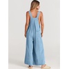 image:imageANRABESS Womens Jumpsuits Overalls Linen Wide Leg Jumpers Casual Summer Fall Outfits 2026 Beach Vacation Clothes with PocketsSky