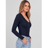 image:imageANRABESS Womens Long Sleeve Deep V Neck Tops  Basic Tee Shirt Slim Fit Stretchy Soft Breathable Rib Knit Fabric Fall Winter Layer Casual Work VacationEvery Day WearNavy Blue